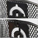 Cestino anteriore con ganci bicicletta cesto bici ferro 35x26x28 cm portatutto