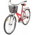 Cestino anteriore con ganci bicicletta cesto bici ferro 35x26x28 cm portatutto