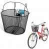 Cestino anteriore con ganci bicicletta cesto bici ferro 26x26x34 cm...
