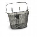 Cestino anteriore con ganci bicicletta cesto bici ferro 26x26x34 cm portatutto