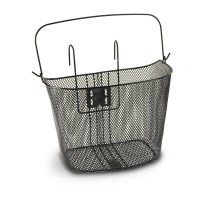 Cestino anteriore con ganci bicicletta cesto bici ferro 26x26x34 cm portatutto