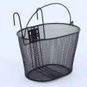 Cestino anteriore con ganci bicicletta cesto bici ferro 26x26x34 cm portatutto
