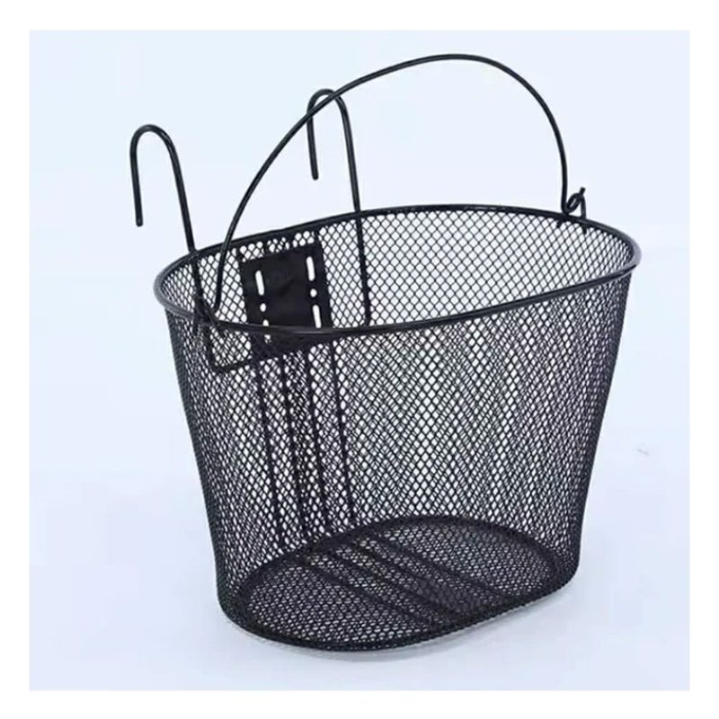 Cestino anteriore con ganci bicicletta cesto bici ferro 26x26x34 cm...