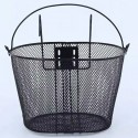 Cestino anteriore con ganci bicicletta cesto bici ferro 26x26x34 cm portatutto