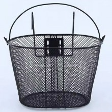 Cestino anteriore con ganci bicicletta cesto bici ferro 26x26x34 cm portatutto