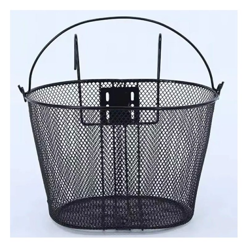Cestino anteriore con ganci bicicletta cesto bici ferro 26x26x34 cm...