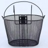 Cestino anteriore con ganci bicicletta cesto bici ferro 26x26x34 cm...