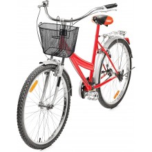 Cestino anteriore con ganci bicicletta cesto bici ferro 26x26x34 cm portatutto