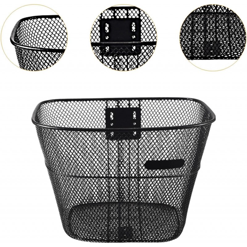 Cestino anteriore bicicletta cesto bici ferro 23x26x33 cm portatutt...