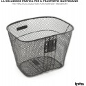 Cestino anteriore bicicletta cesto bici ferro 23x26x33 cm portatutto senza ganci