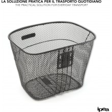 Cestino anteriore bicicletta cesto bici ferro 23x26x33 cm portatutto senza ganci
