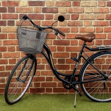 Cestino anteriore bicicletta cesto bici ferro 23x26x33 cm portatutto senza ganci