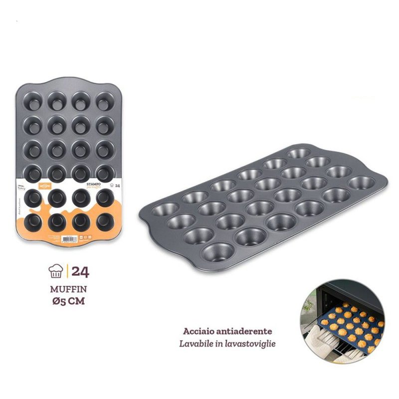 Set 12 teglie da forno acciaio antiaderenti rettangolare tonda muff...