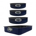 Set 4 teglie da forno alluminio antiaderenti rettangolare tonda lasagnera kit