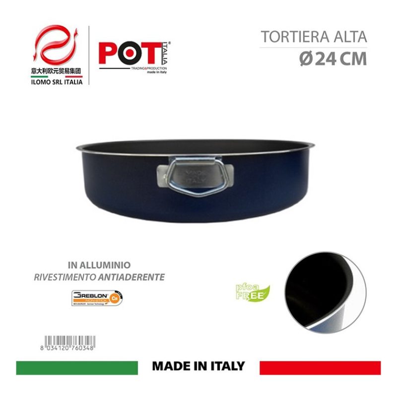 Set 4 teglie da forno alluminio antiaderenti rettangolare tonda las...