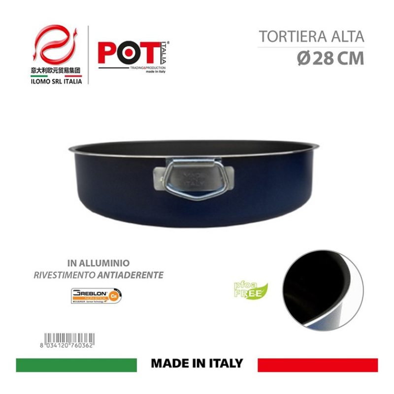 Set 4 teglie da forno alluminio antiaderenti rettangolare tonda las...