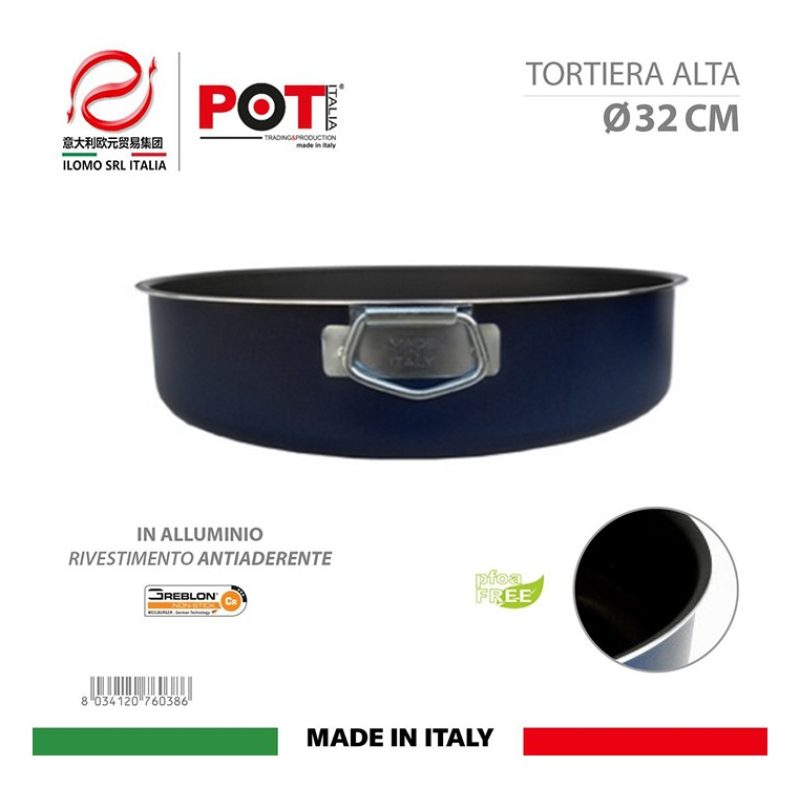 Set 4 teglie da forno alluminio antiaderenti rettangolare tonda las...