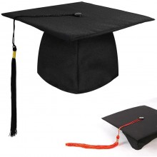 Cappello Tocco Laurea Laureato Laureata con pennacchio rosso nero donna uomo