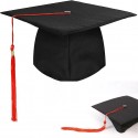 Cappello Tocco Laurea Laureato Laureata con pennacchio rosso nero donna uomo