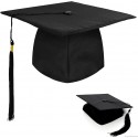 Cappello nero Tocco Laurea Laureato Laureata con pennacchio rosso donna uomo