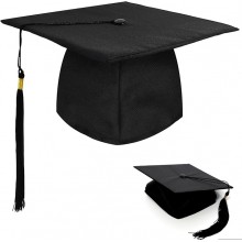 Cappello nero Tocco Laurea Laureato Laureata con pennacchio rosso donna uomo
