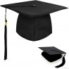 Cappello nero Tocco Laurea Laureato Laureata con pennacchio rosso d...