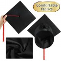 Cappello nero Tocco Laurea Laureato Laureata con pennacchio rosso donna uomo