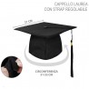 Cappello nero Tocco Laurea Laureato Laureata con pennacchio rosso d...