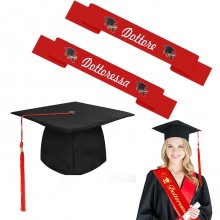 Cappello e fascia rossa Laurea Tocco Laureato dottore dottoressa donna uomo 