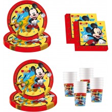 Kit addobbi festa compleanno Topolino Mickey Jump 16 Persone piatti bicchieri 