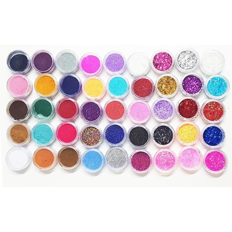 15x Barattoli di Brillantini decorazione unghie polvere colorata nail art salone manicure