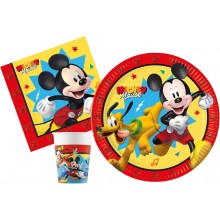 Kit addobbi festa compleanno Topolino Mickey Jump 24 Persone piatti bicchieri