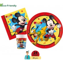 Kit addobbi festa compleanno Topolino Mickey Jump 24 Persone piatti bicchieri