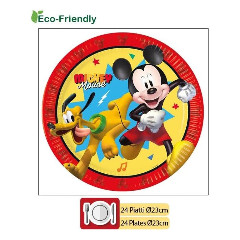 Kit addobbi festa compleanno Topolino Mickey Jump 24 Persone piatti...