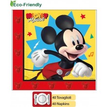 Kit addobbi festa compleanno Topolino Mickey Jump 24 Persone piatti bicchieri