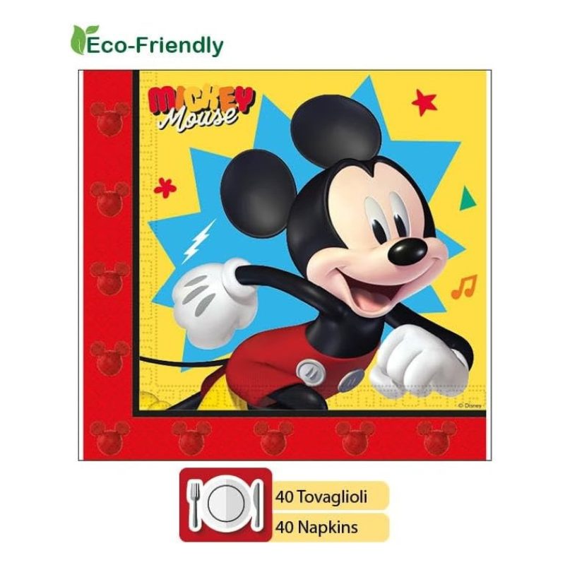Kit addobbi festa compleanno Topolino Mickey Jump 24 Persone piatti...