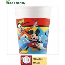 Kit addobbi festa compleanno Topolino Mickey Jump 24 Persone piatti bicchieri
