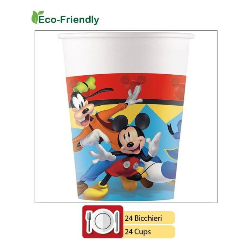 Kit addobbi festa compleanno Topolino Mickey Jump 24 Persone piatti...