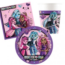 Kit addobbi festa compleanno Monster high 16 Persone piatti bicchieri 52 pezzi 