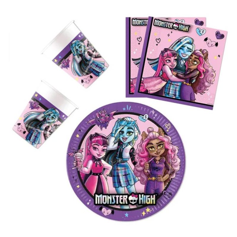 Procos Kit addobbi festa compleanno Monster high 16 Persone piatti ...