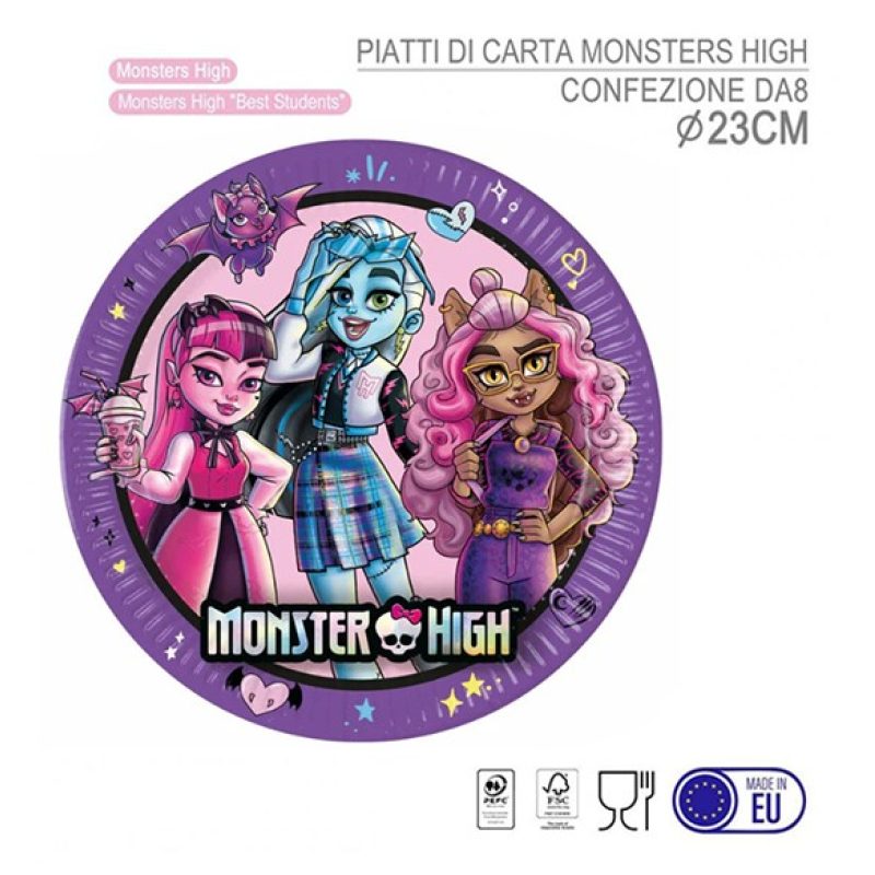 Procos Kit addobbi festa compleanno Monster high 16 Persone piatti ...
