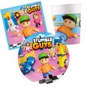 Kit addobbi festa compleanno Stumble Guys 16 Persone piatti bicchieri 52 pezzi 