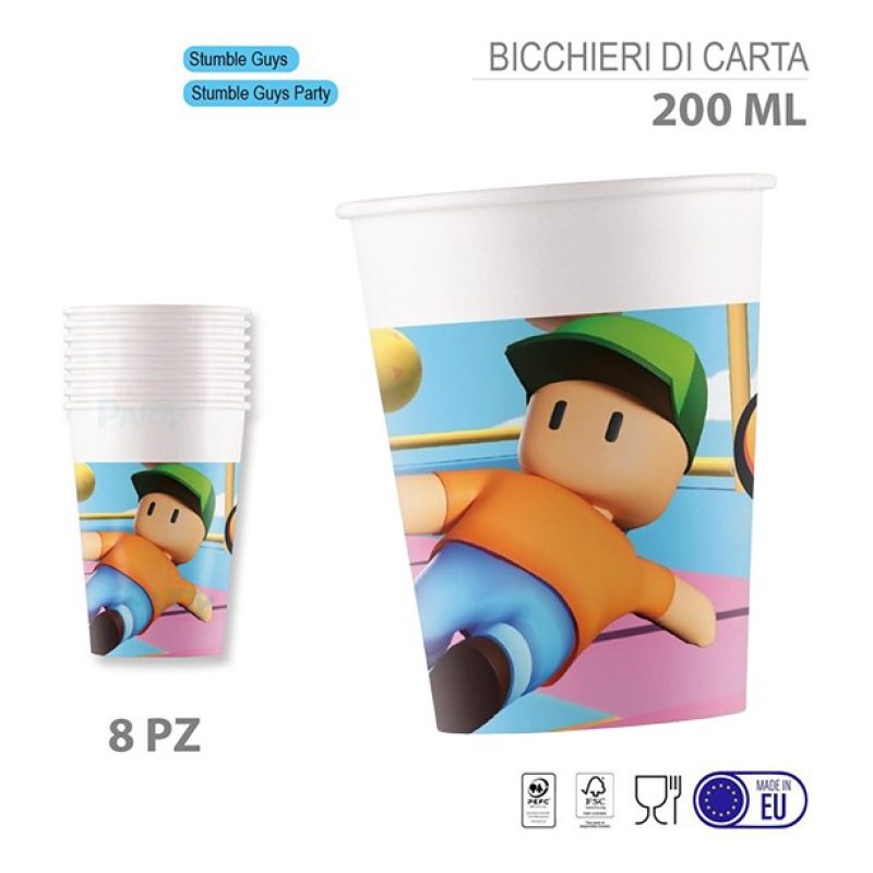 Procos Kit addobbi festa compleanno Stumble Guys 16 Persone piatti ...