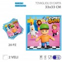 Kit addobbi festa compleanno Stumble Guys 16 Persone piatti bicchieri 52 pezzi 