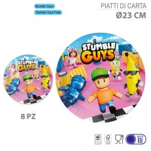 Kit addobbi festa compleanno Stumble Guys 16 Persone piatti bicchieri 52 pezzi 