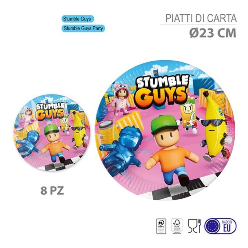 Procos Kit addobbi festa compleanno Stumble Guys 16 Persone piatti ...
