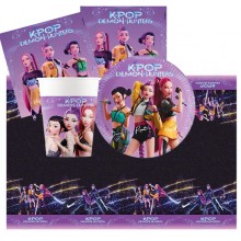 Kit addobbi festa K-pop Demon Hunter x24 Persone piatti bicchieri tovaglia party