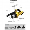 Aspirapolvere portatile 5 in 1 a batteria 21 V HEPA casa cantiere auto 300 W