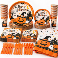 WE PARTY Kit Halloween Happy Halloween Arancione per 36 Coperti con...