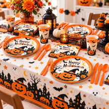 WE PARTY Kit Halloween Happy Halloween Arancione per 36 Coperti con...